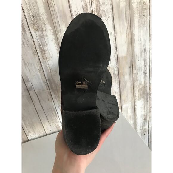 Steve Madden Chances Mixed Media Heels Suede Burgundy Ankle Boots Shoes 7 - Picture 8 of 9